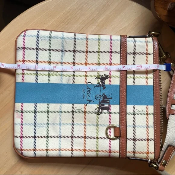 Coach Heritage Tattersall multicolor plaid crossbody - Picture 7 of 9